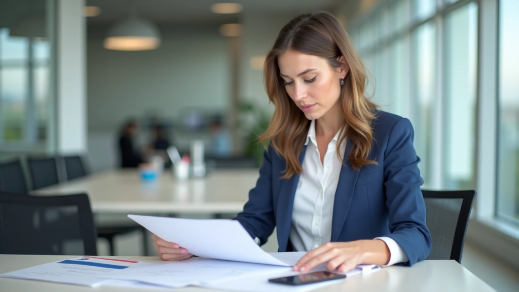 Person at desk reviewing multilingual website analytics and international SEO strategy documentation with multiple country flags